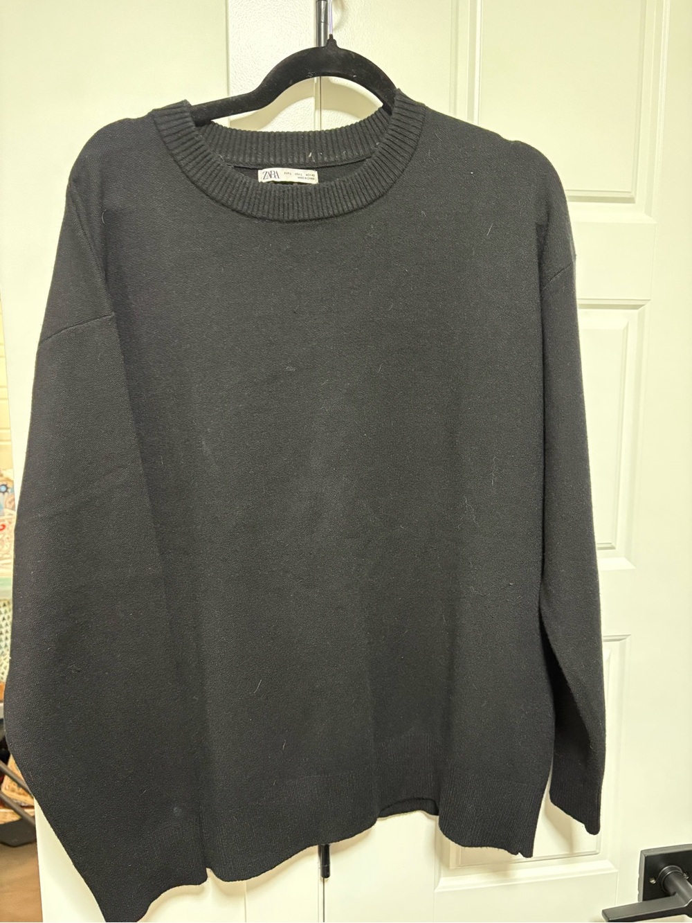 Zara Men Black Crewneck Sweater - Classic Knit